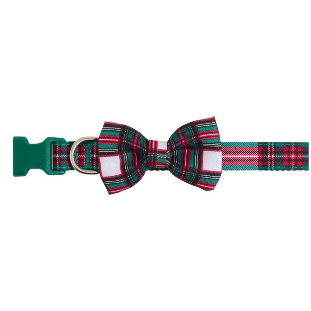 Marry Bright Holiday Dog Collar Red Green White Christmas PLAID Size‎ L 16-26"